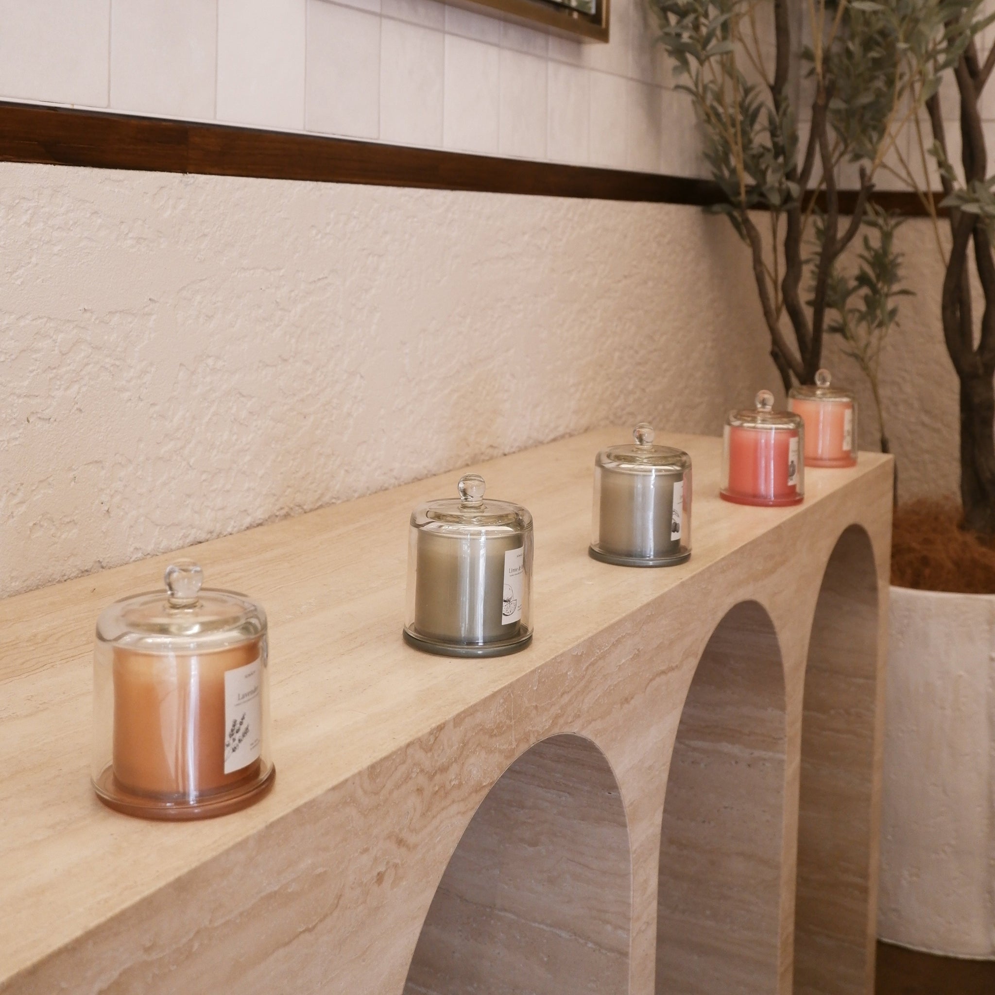Glass dome candle